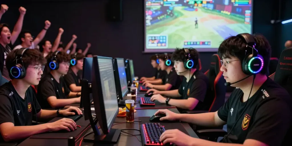 Semua pemain diana4d bersaing di arena esports dengan atmosfer ceria dan perangkat gaming canggih.