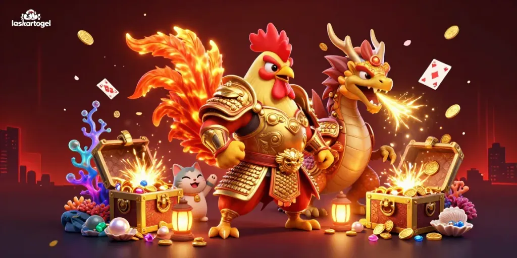 Experience exciting gameplay with laskartogel amidst vibrant 3D characters and dynamic gaming elements.