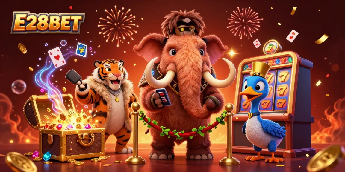 Engage in thrilling gameplay with E28BET at the vibrant casino, featuring dynamic characters and exciting game elements.