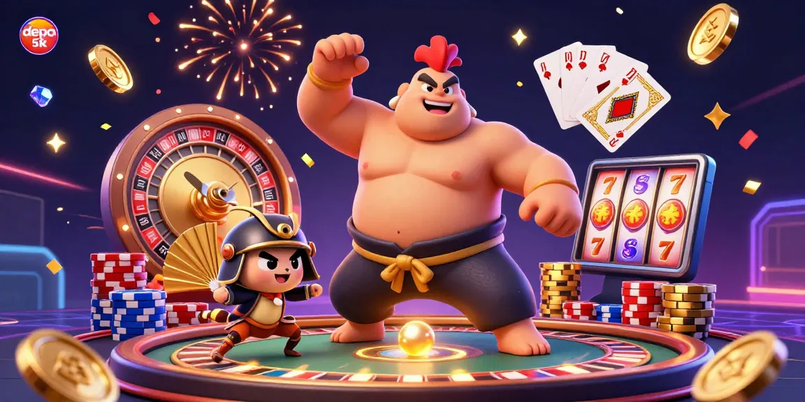 Engage with the exciting gokkasten at depo 5k featuring thrilling characters and gambling elements in a vibrant casino scene.