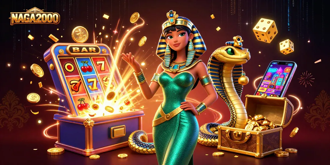 Pengalaman slot NAGA2000 dengan wanita berpakaian gaun zamrud yang mempesona dan suasana jackpot yang meriah.