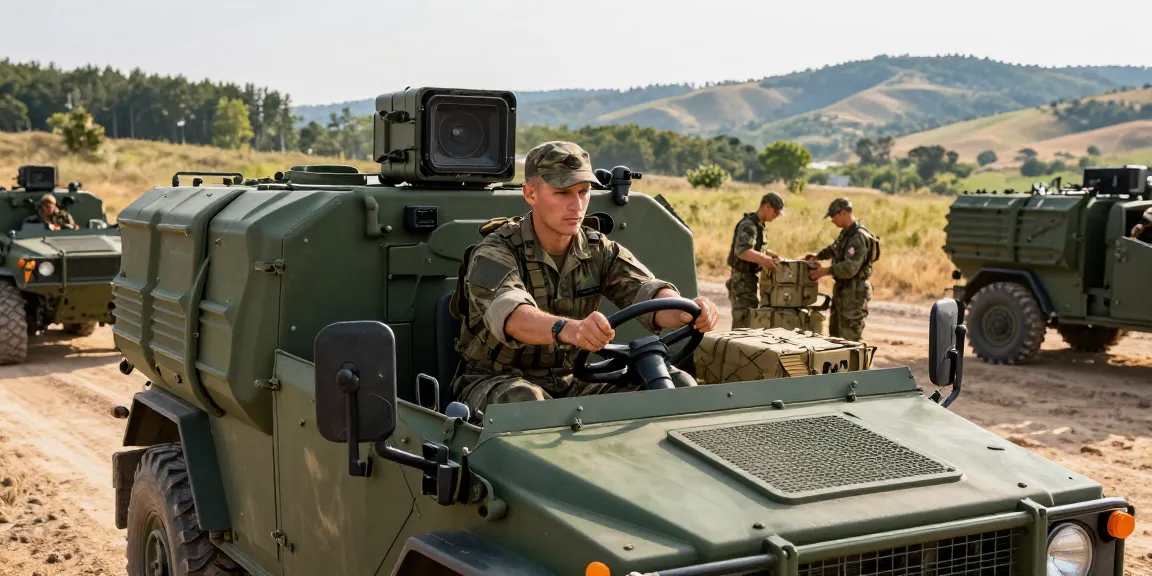 88m com training scene with a soldier driving military vehicle showcasing teamwork and expertise in tactical logistics.
