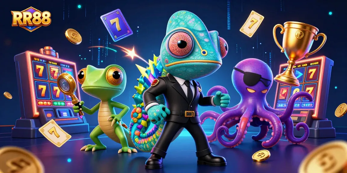 Experience vibrant slot action at RR88 with a dynamic gaming scene featuring thrilling characters and colorful elements.