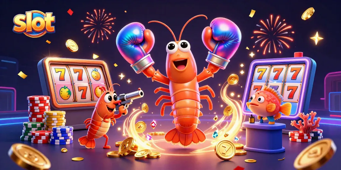 Permainan slot menarik dengan simbol buah dan tujuh beruntung dalam ilustrasi 3D.