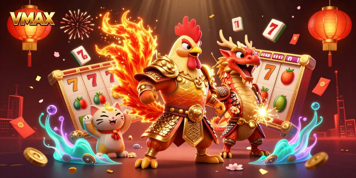 Experience thrilling gameplay at VMAX with a jackpot-winning slot scene filled with vibrant energy.