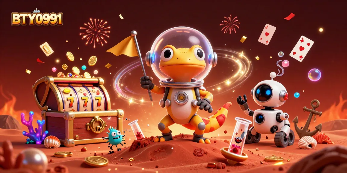 BTY0991 celebrates big wins in an ultra-detailed casino scene with Martian characters.
