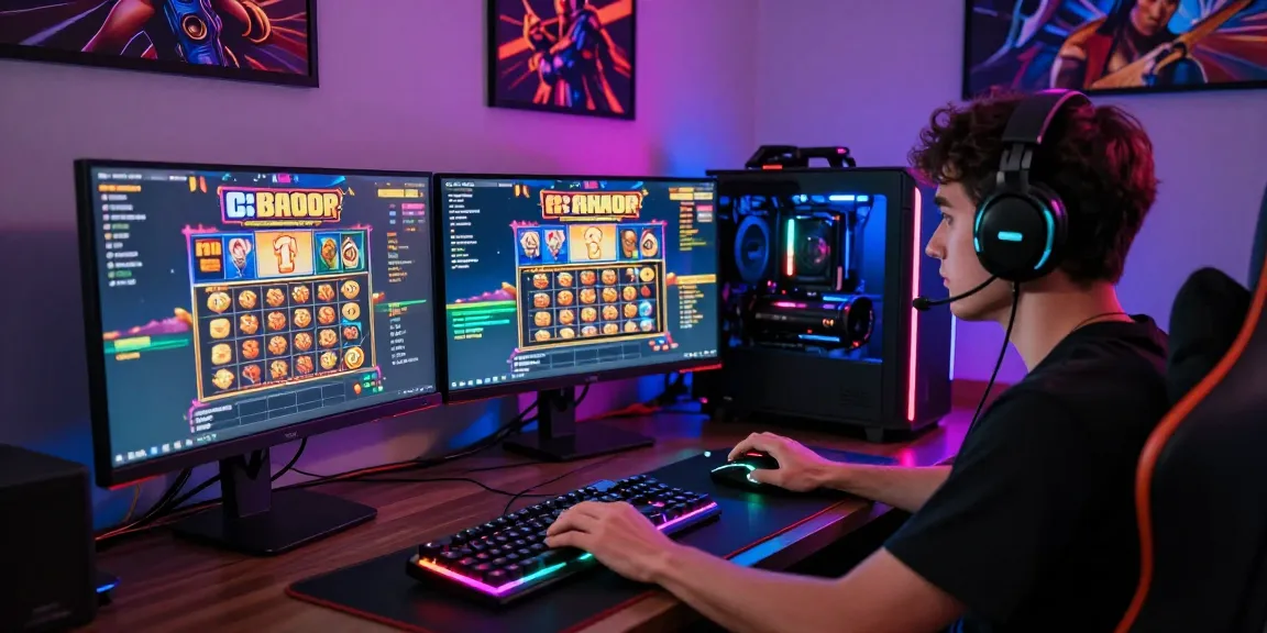 Pengalaman bermain slot gacor online di ruang gaming modern dengan perangkat canggih dan suasana yang mendukung.