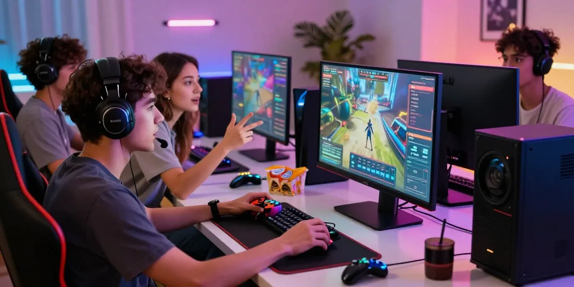 Group of friends enjoying a gaming night with rokok88 link alternatif on-screen in a vibrant living room atmosphere