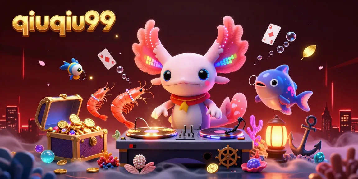 Experience thrilling gameplay with qiuqiu99 in this vibrant 3D casino scene featuring lively characters and rich game elements.