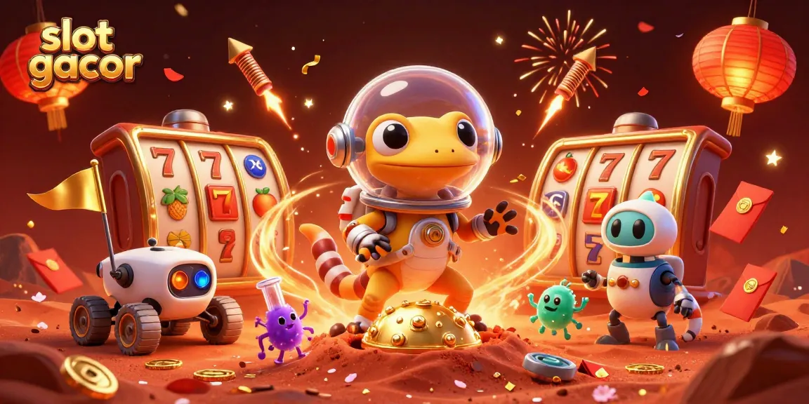 Menangkan slot gacor dengan gameplay menarik di kasino emas Mars yang temukan oleh gecko Martian.