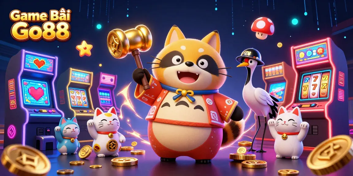 Engage with the thrill of Game Bài Go88, showcasing vibrant characters and immersive casino elements.