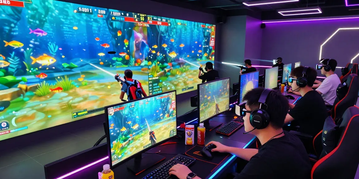 78win players immersed in a thrilling online fish shooting game, showcasing vibrant graphics and competitive spirit.